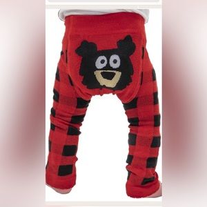 Lazy One Red Plaid Bear Infant Legging